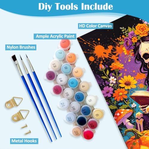 Tabszca Halloween Skull Paint by Numbers Kit for Adults 16 X 20 Inch