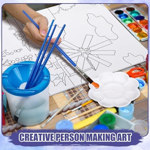 Sherr 140 Pcs 20 Set Pre Drawn Canvas Painting Kit, Sceneries
