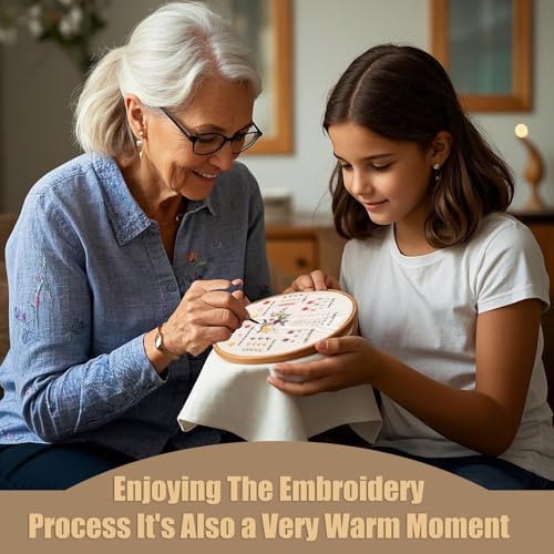 Beginner Embroidery Kit for Adults, Herb Garden Patterns with Video Guide
