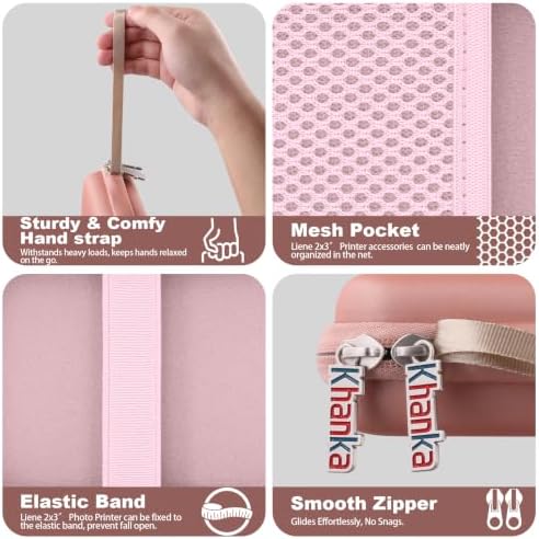 khanka Hard Case for Liene 2x3” Photo Printer- Mini Instant Photo,Pink