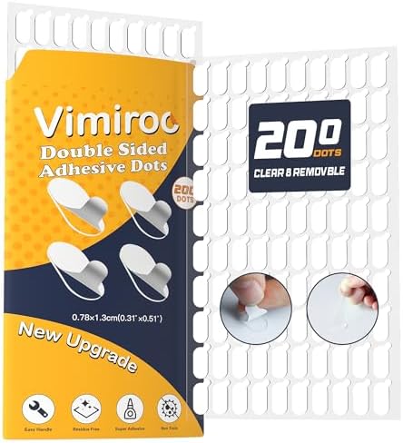 200Pcs Double Sided Sticky Dot Stickers Removable Round Putty Clear Sticky Tack No Trace Sticky Putty Waterproof Small Stickers for Festival Decoration