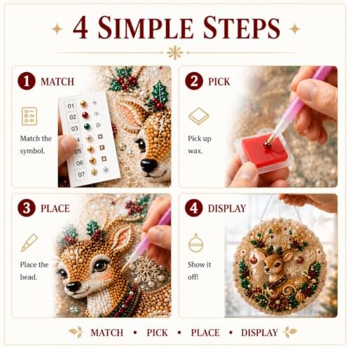 Christmas Pearl Diamond Painting Suncatcher Kit, DIY Bead Craft (#C)