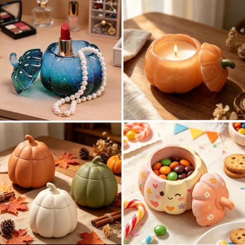 Resin Pumpkin Jar Mold, Thanksgiving Pumpkin Casting Molds