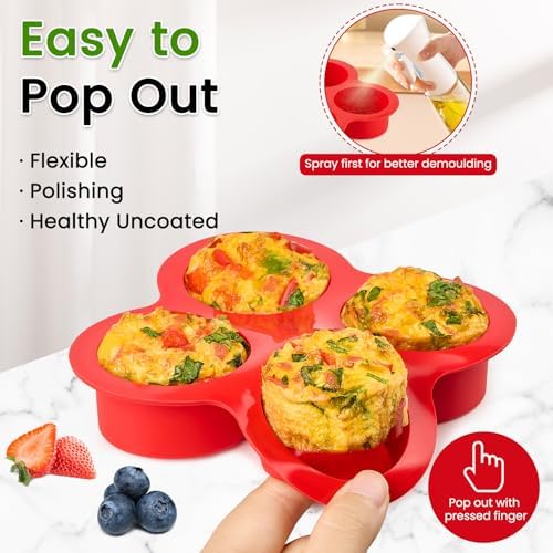 JOERSH Air Fryer Egg Mold, 2 Pack, 4 Cups