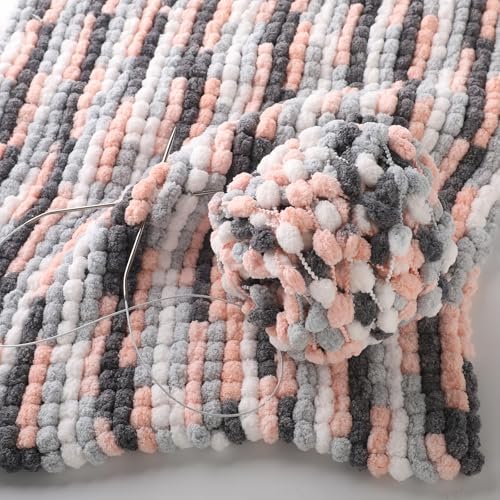 Hand-Woven Ball Yarn, 4 Pack, 380g Total, for Blankets, Cushions, and Pet Nests, Fluffy Chunky Craft Yarn (Kitten)