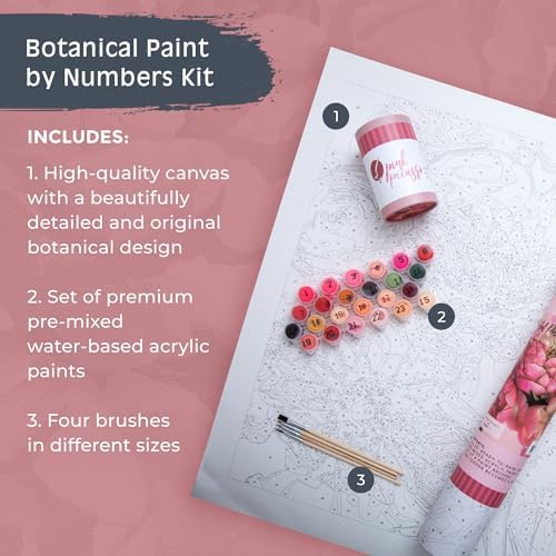 Pink Picasso Paint by Number Kit, for Adults & Teens,16x20, Petal Power
