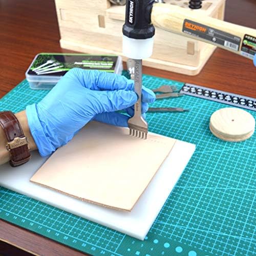 Aiskaer Leather Stitching Punch Set, Diamond Chisel Tools, 6mm White Steel 1/2/4/6 Prong for Leather Craft DIY