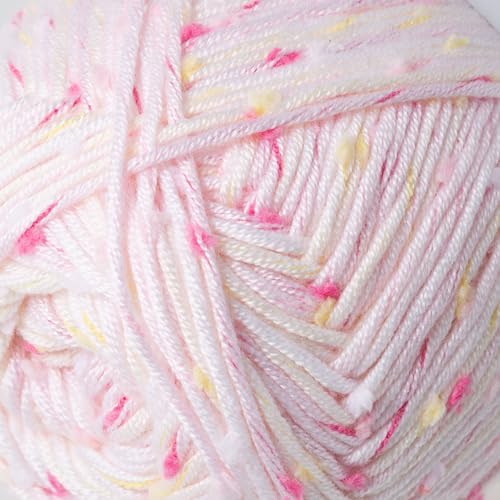 Loops & Threads Flecks Yarn - Yarn for Knitting, Crochet, Weaving, and Arts & Crafts - Pink, Acrylic Blend, 6.53 oz