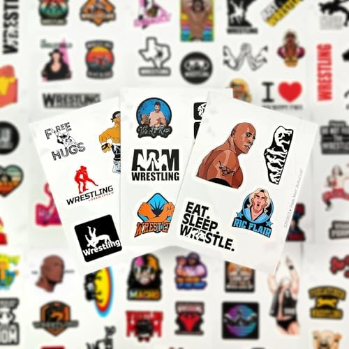 Wrestling Stickers and Decals for Water Bottles, Wrestling Birthday Party Decorations, Gifts for Wrestlers, Gifts for Women & Men