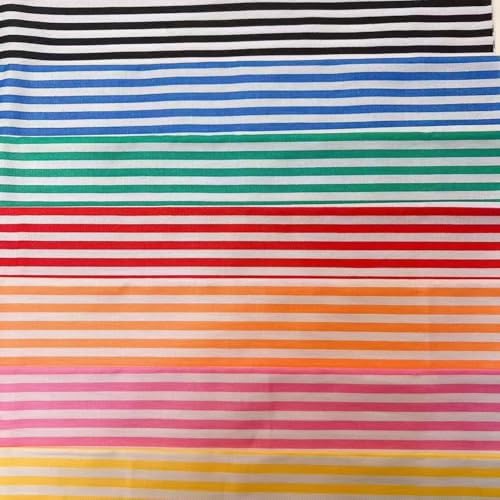 Cotton Fabric DIY Making Supplies Quilting Patchwork Fabric Fat Quarter Bundles DIY for Quilting Cotton Patchwork Cushions (Stripe, 20" x 20")