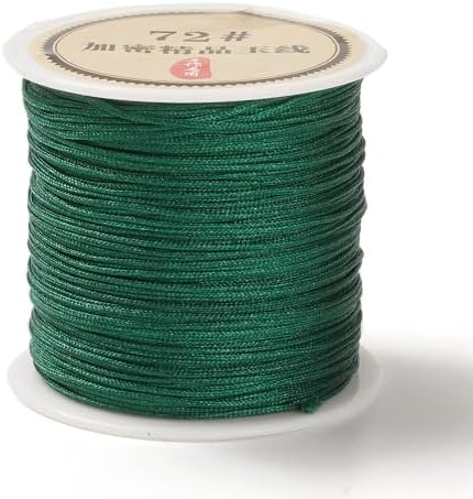 43 Yards Nylon String Friendship Bracelets String 0.8mm Nylon Beading Thread Braided Chinese Knotting Cord Macrame Cords for Kumihimo Necklaces Tassels Jewelry Crafts (Dark Green)