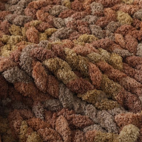 Chunky Yarn for Hand Knitting, No7 Thick Yarn, 250Grams 32Yards, Pack of 4, Perfect for Knitters and Crafters (Pudding)