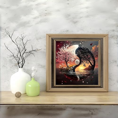 Acelii Tai Chi Tree 5D Diamond Painting Kits for Adults Beginners | DIY Full Round Drill Diamond Art Kits,Paint by Diamonds Dots Gem Art Crystal Easy,Home Wall Decor 13.78X13.78 Inch