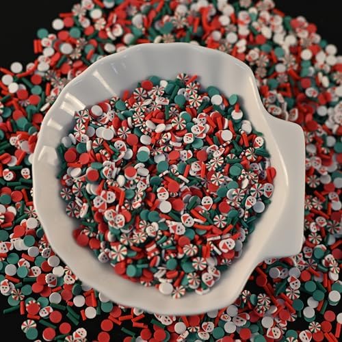 LIKETURE Fake Sprinkles 110g Fake Christmas Sprinkles Non-edible Craft Sprinkles Faux Sprinkles for Crafts Plastic Sprinkle Decoration Slime Sprinkles Slime Add Ins Shaker Card Filler(Light Green)