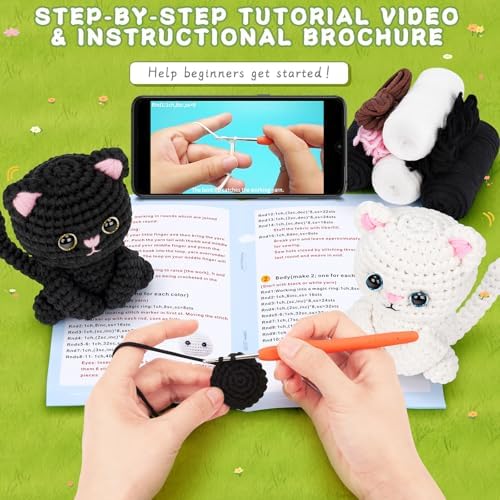 Crochet Kit for Beginners, Cat Crochet Kits Complete Starter Kit