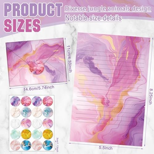TaoBary 160 Pcs Marble Stationery Paper and Envelopes Set, 5.5 x 8.25''