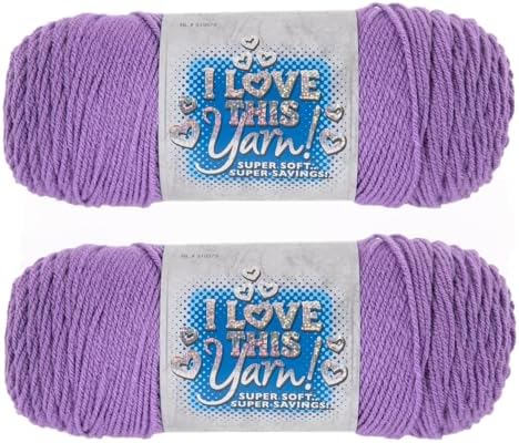 Hobby Lobby I Love This Yarn, 100% Acrylic, 292 Amethyst Set of 2