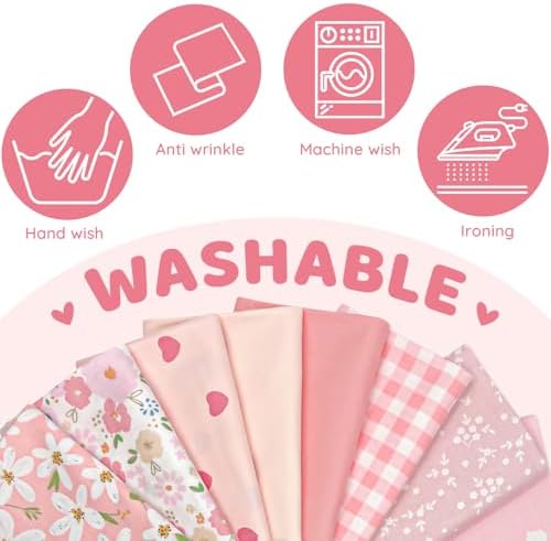 Aubliss 8pcs Fat Quarter Fabric Bundles (100% Cotton - 20'' x 20'')