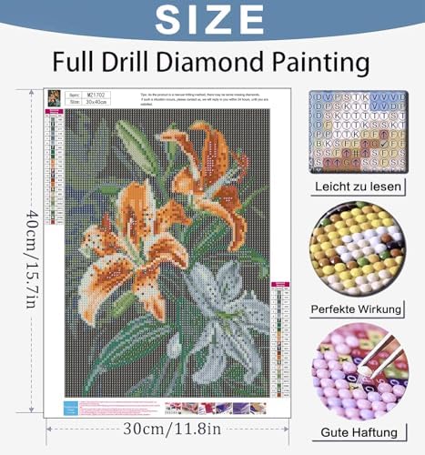 Benjenes Diamond Art Kits for Adults, Flowers Diamond Painting Kits