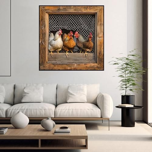 Diamond Art Kits for Adults,Chicken Coop Diamond Painting Kits for Beginner