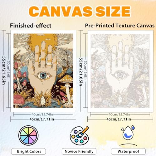 CRZMODE Paint by Numbers Kit for Adults, Hand Paint by Numbers for Adults, Acrylic Painting Crafts for Home Decor Gift (16x20inch)