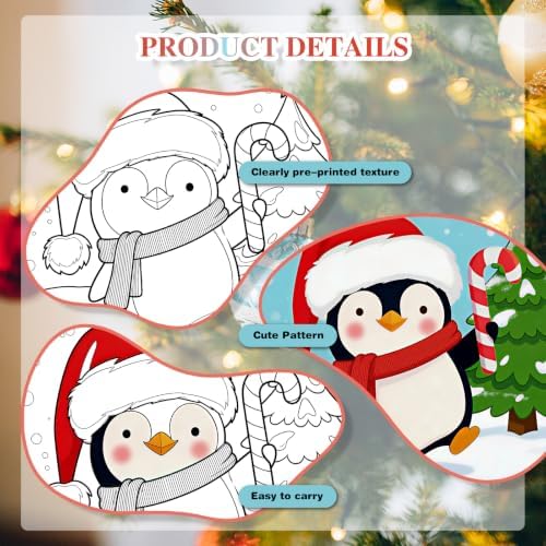 Christmas 12 Packs Pre Drawn Canvas to Paint, Pre Printed Canvas for Painting, Pre Stretched Canvas Outline Painting Boards for Beginners, Students, Party Favors(4 * 4in) (Christmas)