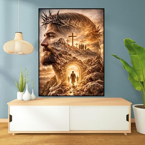Axquilon Jesus Diamond Art Kits for Adults 12x16 inch