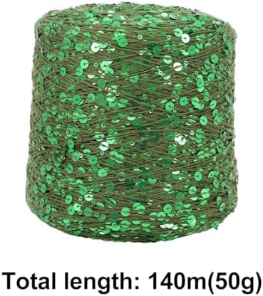 ECYC Ltd 153 Yards Cotton Sequin Yarn, Sparkle Thread for Crocheting and Knitting, DIY Craft Projects - Glitter Sequin Cotton Yarn