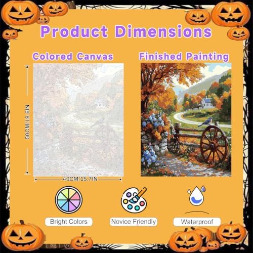 Autumn Scenery Paint by Numbers for Adults - Landscape Paint by Number