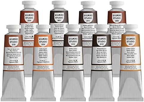 Lukas Studio Artist Oil Color Paints - High-pigment oil paint made with natural binder for artist, painting, & more! - [Earth Colors - 37 mL]