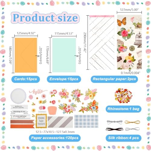 AHANDMAKER Paper Card Making Kits Colorful Handmade Greeting Card Kits for Christmas Day Cards, Easter Cards Birthday Invitation, DIY Envelope & Card Making, Slightly Lighter Color
