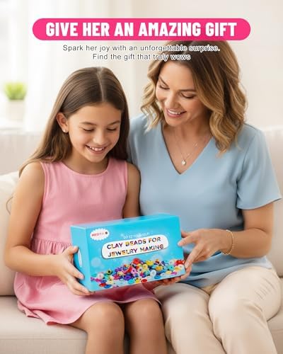 Redtwo 45000 Pcs 192 Colors Clay Beads Bracelet Making Kit | 9 Boxes Friendship Bracelet Kit Flat Polymer Clay Beads for Jewelry Making, Crafts Gift for Girls Ages 6-12