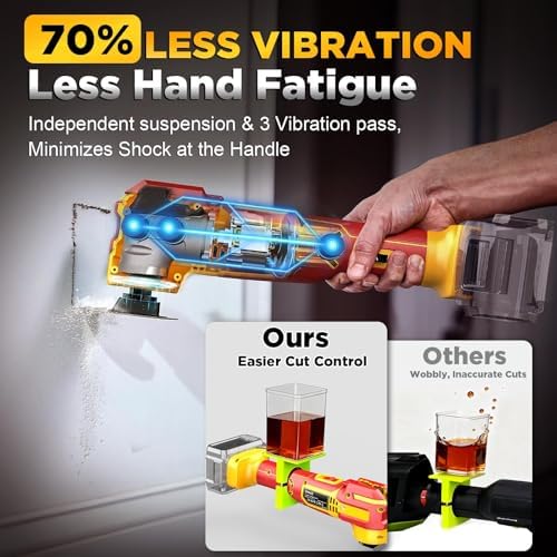 Cordless Oscillating Multi-Tool Compatible with DeWalt 20V Battery(Tool Only),21000 OPM Brushless Motor Power Oscillating Tools,4.5° Swing Angle,Side Battery Layout for Sanding/Cutting/Scraping