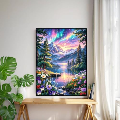 bleihum Aurora Diamond Art Kits for Adults, Starry Sky Gem Art for Adult