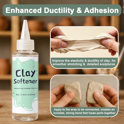 1DFAUL 120ml Polymer Clay Softener, Restore Clay Flexibility | Increase Ductility & Strong Adhesion, for Ceramic Artists, Crafts, and DIY Projects