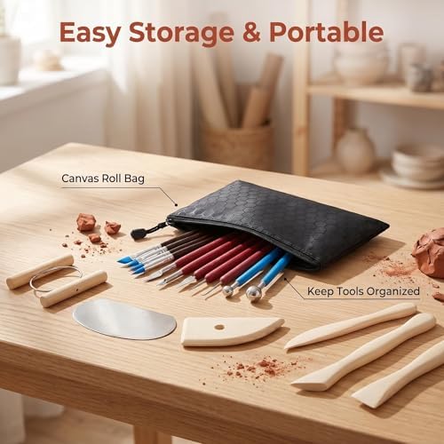 DaChihSheng 27 Pcs Clay Tools Kit Pottery Tools Polymer Clay Sculpting Tools Kit for Carving Air Dry Clay Tools Set for Adults Clay Sculpting Tools Ceramic Tools Graving Tools use for DIY Handicraft
