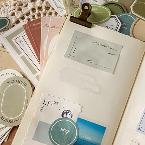SIBLYMONA 200Pcs Vintage Memo Material Pack Memo Collection (Multicolor)