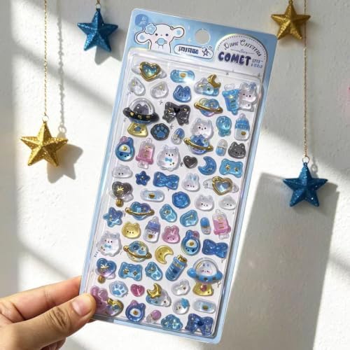 3D Puffy Stickers, Kawaii Resin Decorative Stickers for Phone Case, Notebook, Scrapbooking (Style-7)