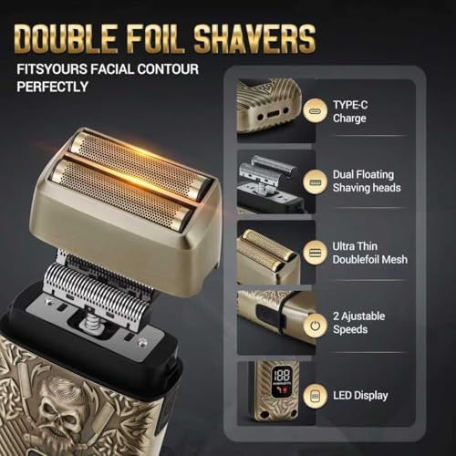 BESTBOMG® Hair Clippers for Men, Clipper, Trimmer & Shaver Set, BS-808DR