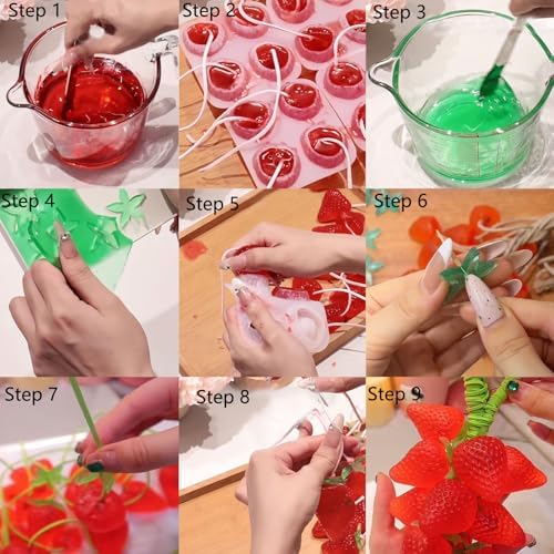 2pcs Large Strawberry Grape Soaps Mold Soap Making Kit for Soap Making Gift (Without Soaps)