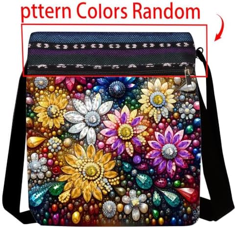 LSQFS DIY Diamond Painting Crossbody Bag, Diamond Art Kits for Adults, Colorful Floral Gem Art Purse, Craft Kits for Women with Adjustable Strap