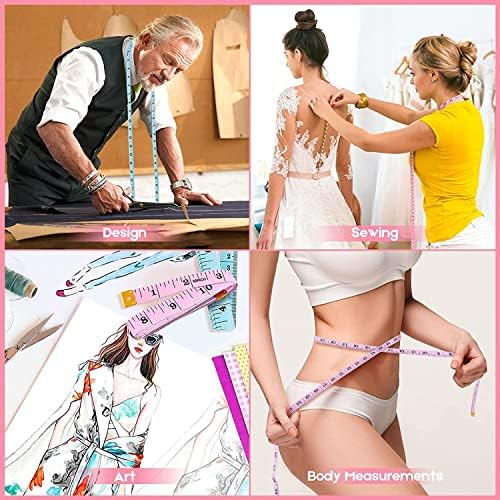 iBayam Pink Tape Measure, Soft Ruler Measuring Tape, Pastel Pink, Purple
