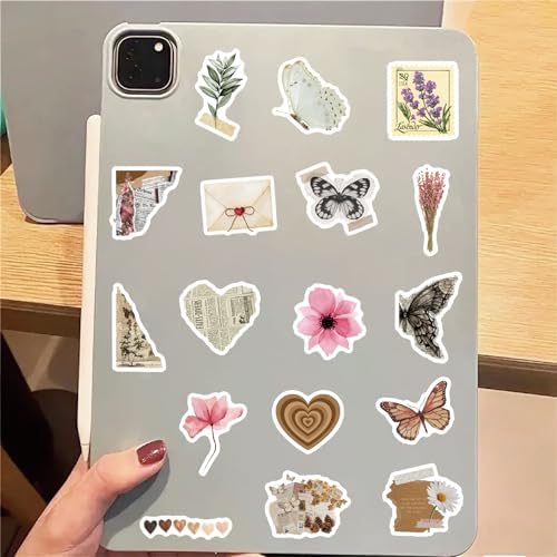 120Pcs Vintage Aesthetic Stickers for Adults, Verseyi Waterproof Scrapbook Journal Daily Planner Diary Notebook Handbook Stickers, Scrapbooking Supplies for DIY Paper Crafts Vinyl Sticker Bulk