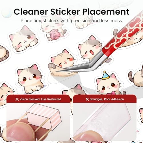 Craft Tweezers, Precision Tweezers with Leather Pouch for Stickers