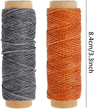 JANYUN 792 Yards 24 Colors Leather Sewing Waxed Flat Cord Thread for Leather Craft DIY Supplies,Each of 33 Yards