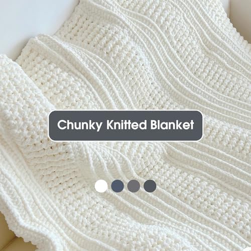 MABOZOO Assorted Chunky Yarn for Hand Knitting 8 Pack, Fluffy Jumbo Chenille Yarn, Soft Plush Yarn Bulky, Giant Thick Fuzzy Yarn for Arm Knitting,Cream & Multi Grey(31.7 yds,8 oz Each Skein)