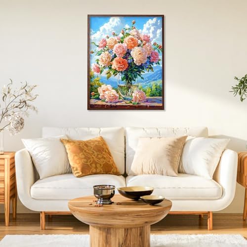 Cytheron Paint by Numbers Kit for Adults, Rose DIY Painting Kit, 16x20 Inch