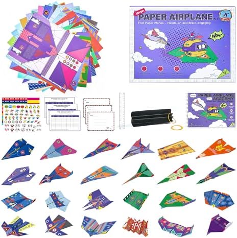 Leven DIY Paper Airplane Kit, 24 Progressive Origami Plane Designs