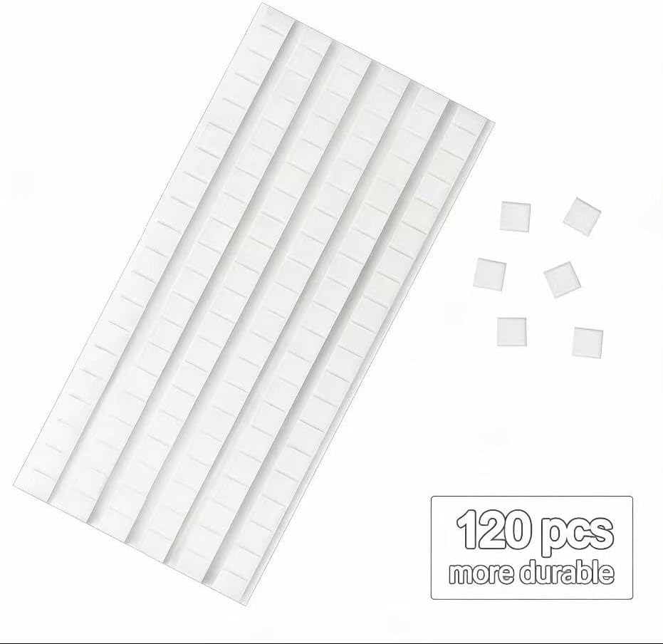 Feosky Adhesive Poster Sticky Tack Putty, Reusable and Removable Adhesive Putty, 120PCS, Mounting Putty for displaying Wall Paintings, Museum Art Photography, Picture, Crafts (White, Pack of 1)