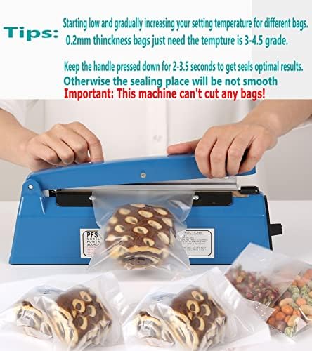 Impulse Heat Sealer Manual Bags Sealer Heat Sealing Machine 12 Inch Impulse Sealer Machine for Plastic Bags PE PP Bags with Extra Replace Element Grip